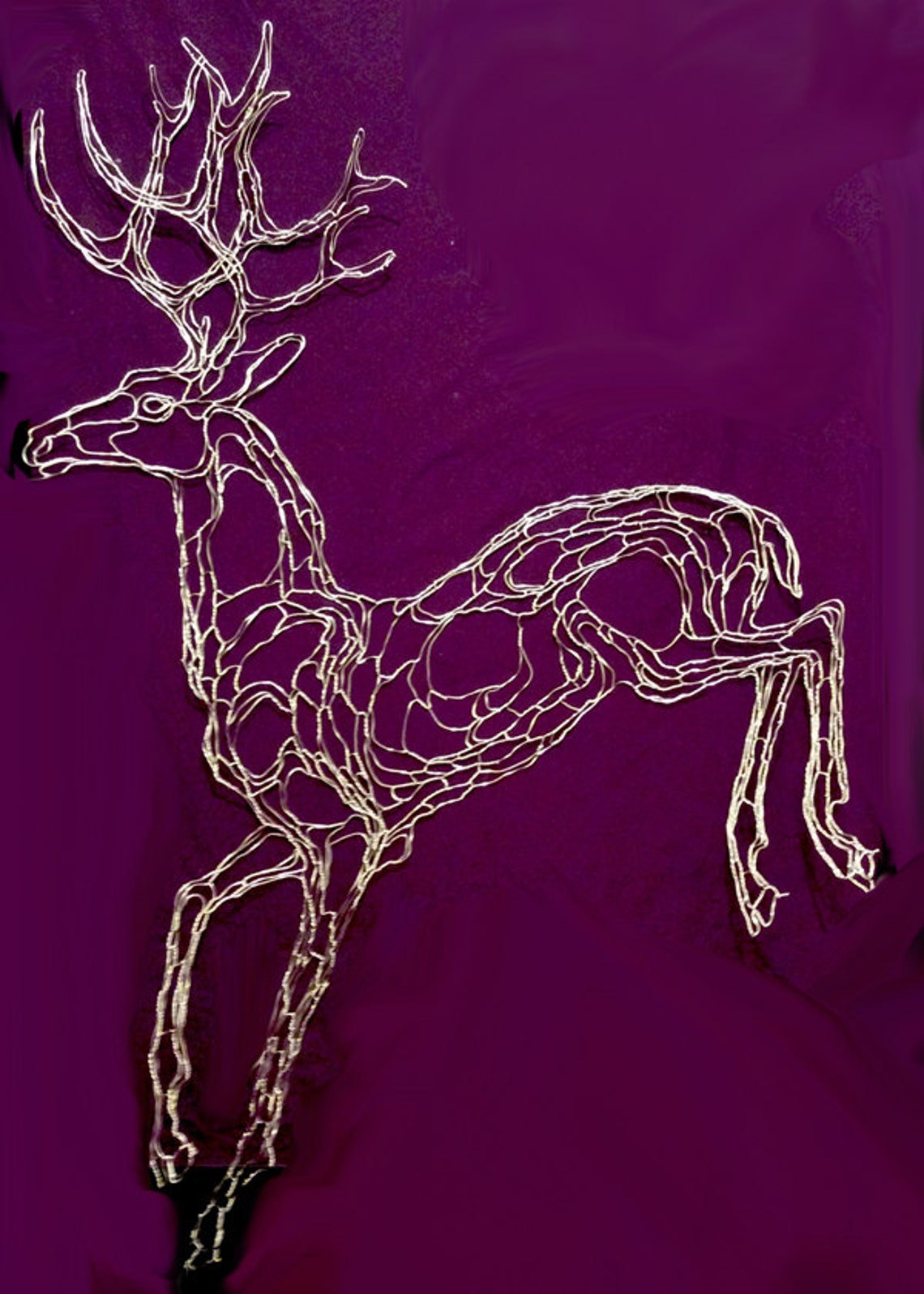 Silvery 5ft Deer Wire Sculpture Indoor Outdoor Art by Etsy