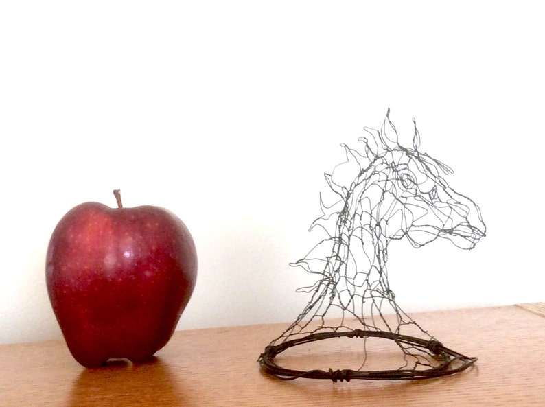 4in Wire Sculpture Horse Head by Elizabeth Berrien 画像 5