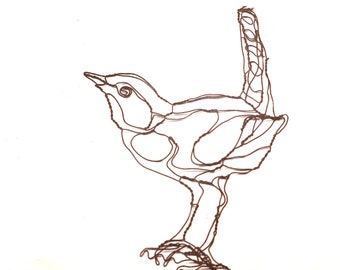 Wren Wire Sculpture by Elizabeth Berrien