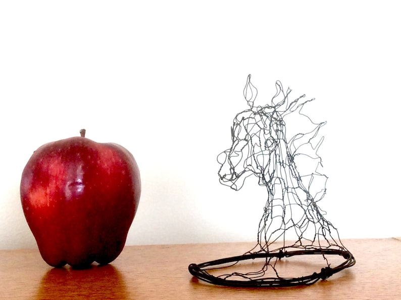 4in Wire Sculpture Horse Head by Elizabeth Berrien zdjęcie 4