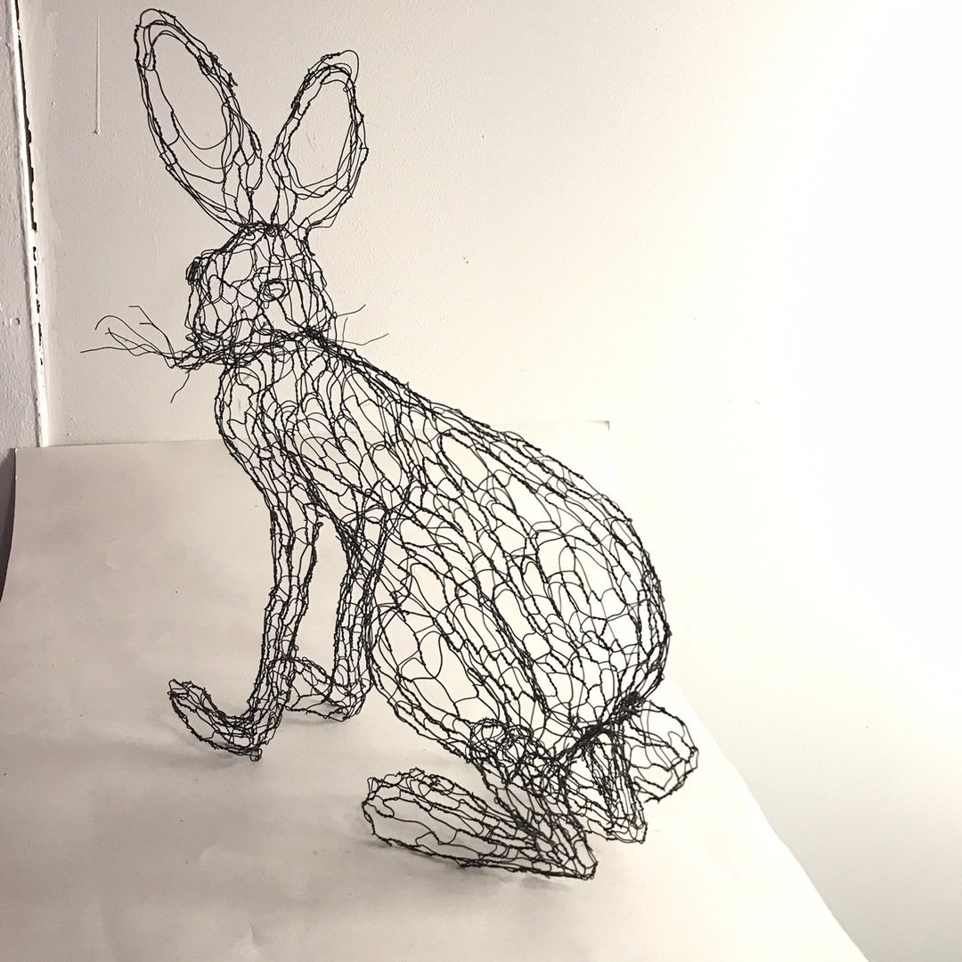 Hare, Jack Rabbit, Bunny Wire Sculpture by Elizabeth Berrien - Etsy