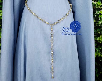 Renaissance girdle, gold chain belt, Medieval belt women, cosplay, metal belt, Renaissance faire, SCA, Tudor jewelry, plus sizes, MTO Shree