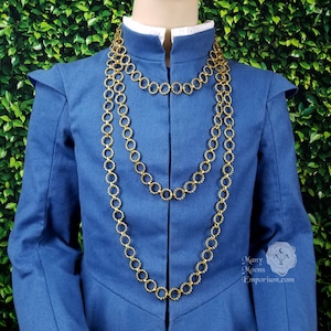 Medieval Necklace for Men, Chain of office, gold chain, Elizabethan men, LARP reenactment, Renaissance jewelry, Tudor chain, MTO Oldham