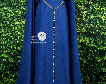 Gold Renaissance belt, pearl chain belt, 15th century costume, gold girdle belt, pearl Tudor belt, plus size, Ren faire,cosplay,MTO Adelaide