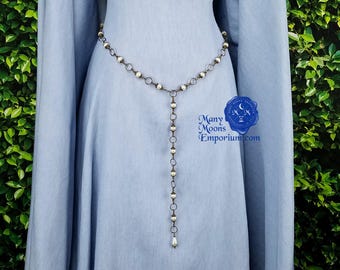 Renaissance girdle belt, antique bronze, pearl chain belt, Medieval belt, cosplay, Renaissance faire, Tudor jewelry, Noble Lady, MTO Shree