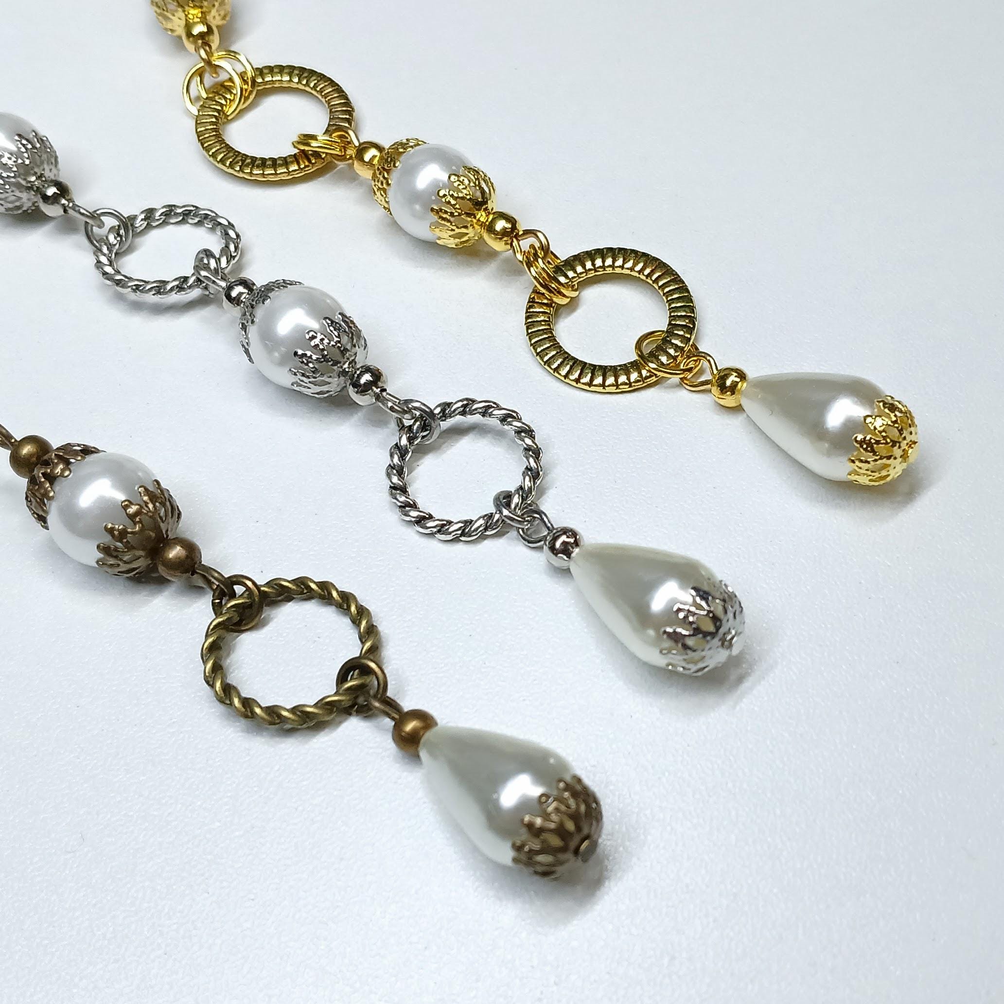 Wrap Belt, Pearl Chain, Antique Bronze, Medieval Girdle 