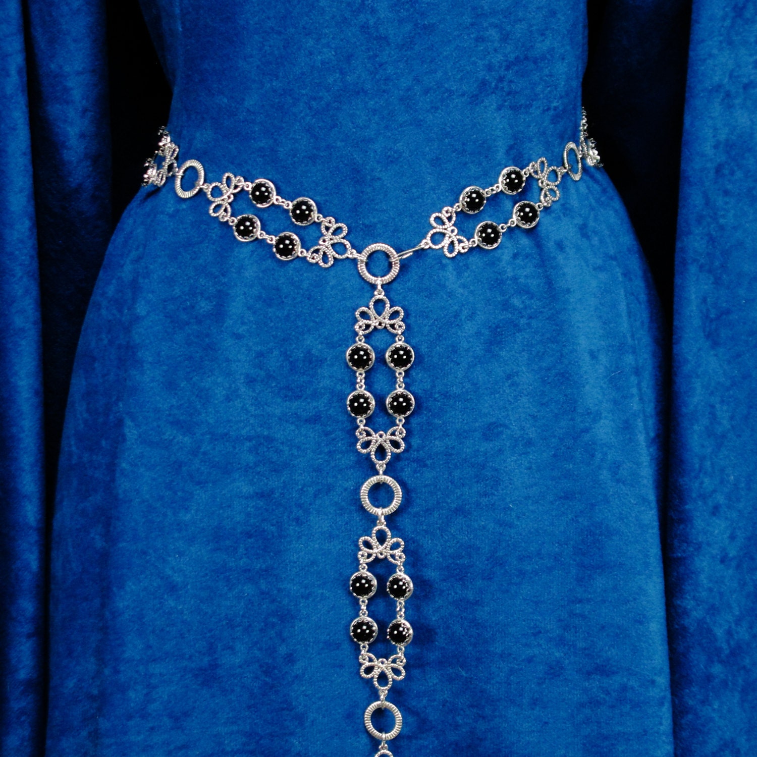 New Renaissance Silver Bead Western Chain Belt Medieval Jeweled Waist Renaissance Belt Silver Chains - Etsy main image 4
