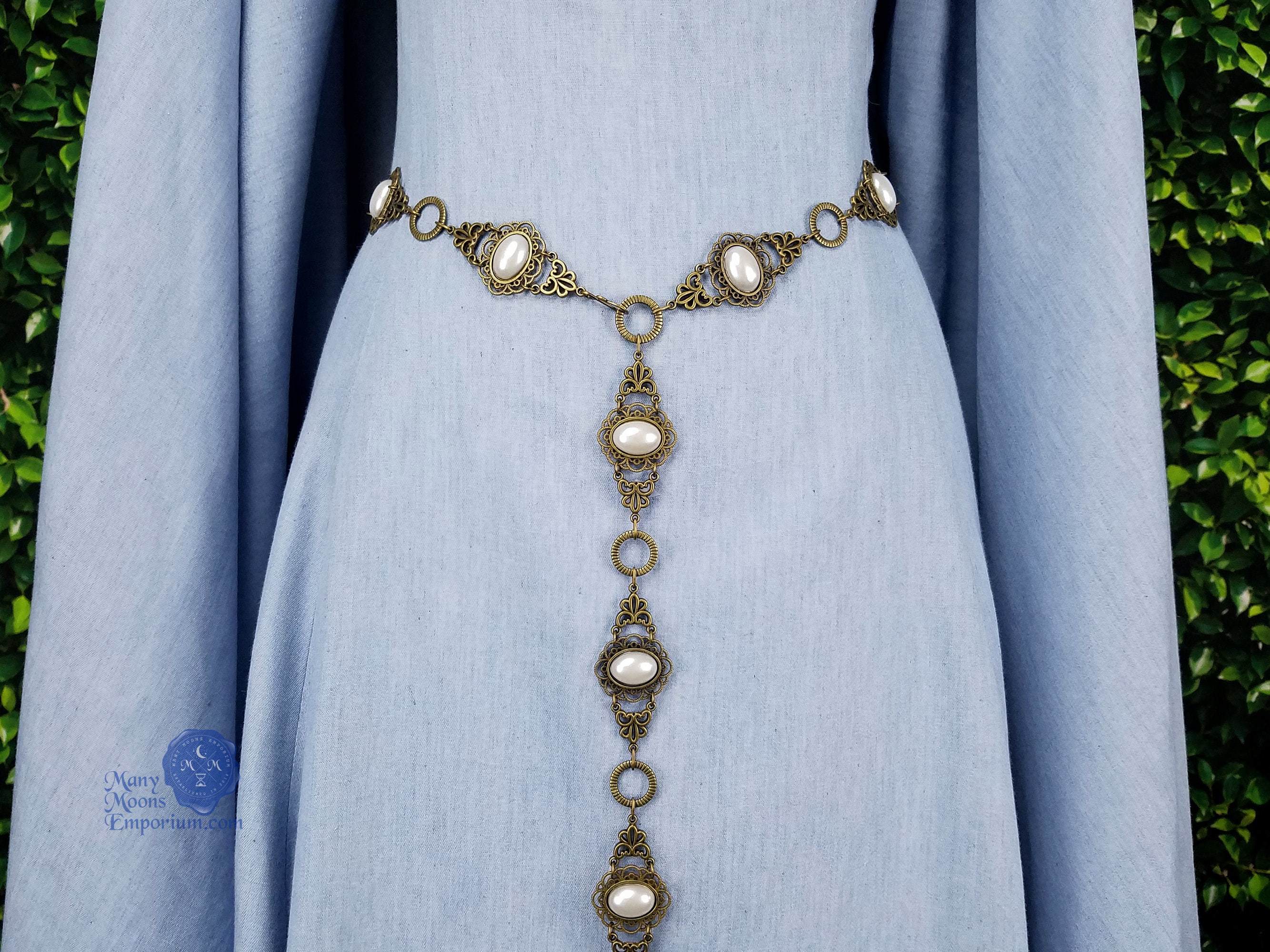 Pearl Chain Belt, Medieval Girdle, Renaissance Wedding  display picture 1