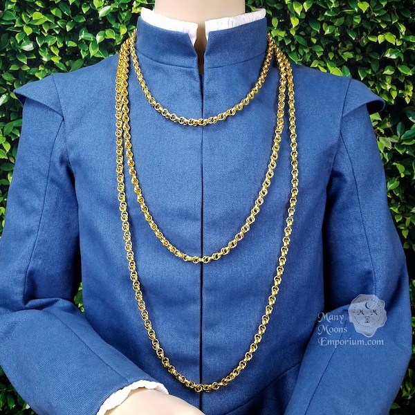 Large gold chain necklace, Elizabethan jewelry, Tudor cosplay, Renaissance noble, neck chain for men, 16th century, Medieval, MTO Yardley