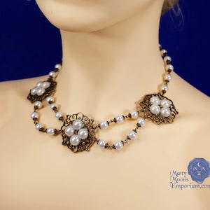 Last One! Elizabeth Woodville pearl necklace in bronze, Renaissance, Medieval, White Queen, White Princess, Tudor, War of the Roses, RTS