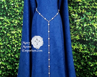 Silver pearl chain belt, 14th century medieval girdle belt, medievalcore, historical costume, for faire, plus sizes avail, RTS Adelaide