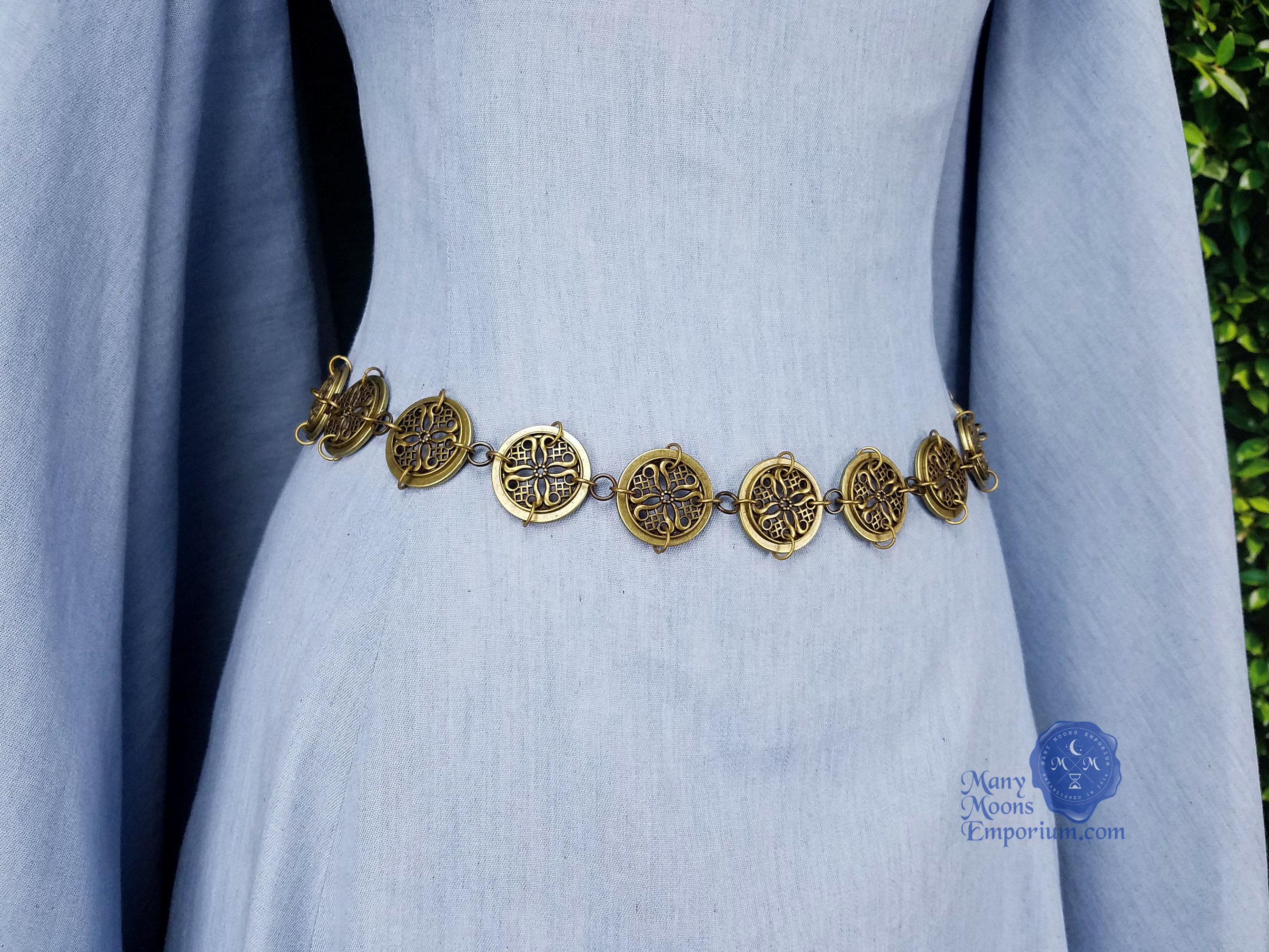 Gold Chain Belt, Hip Belt Metal, Celtic Wedding, Fair Maiden 