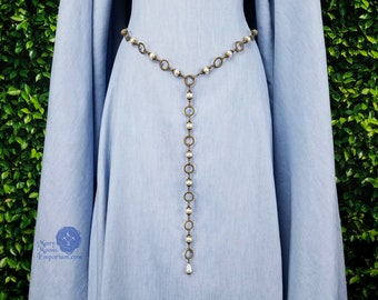 New Renaissance Silver Bead Western Chain Belt Medieval Jeweled Waist Medieval Metal Chain Belt Women main image 2