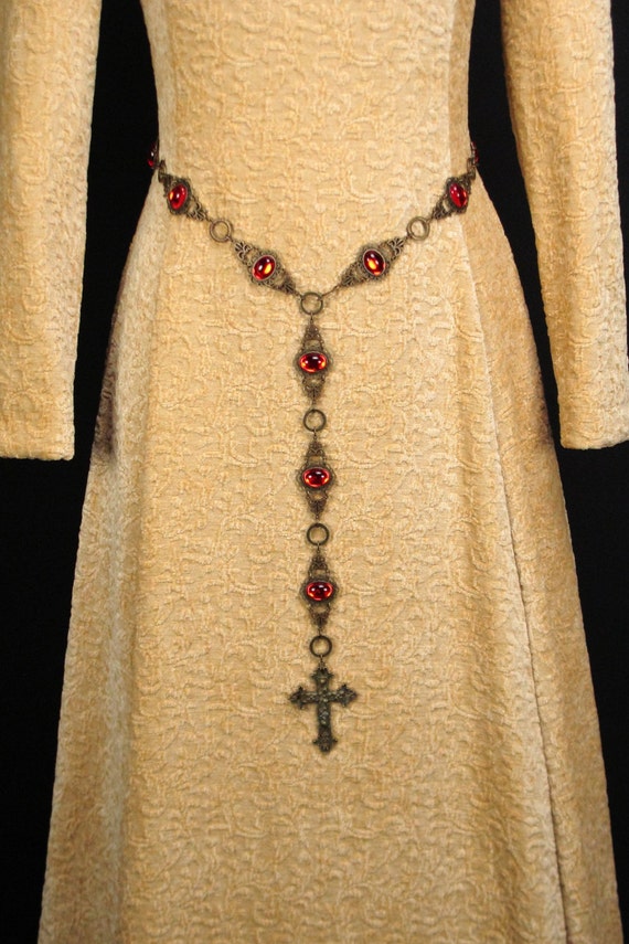 Vintage style Chain belt with antique filigree crosses The Heretic Chain Belt – Mode Brutale main image 3