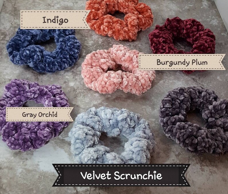 Velvet Crocheted Scrunchie Ponytail Holder!