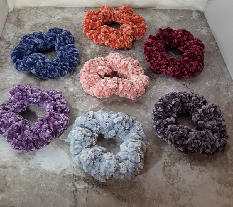 Velvet Crocheted Scrunchie Ponytail Holder!