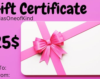 gift certificate 25