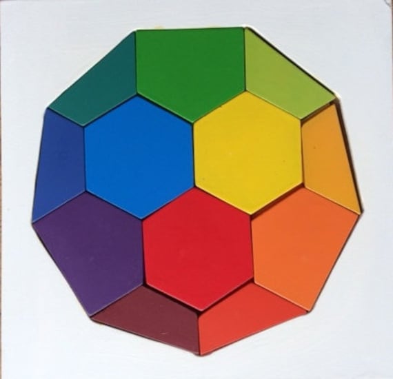 Octagon Shaped Wooden Color Puzzle Wheel includes 12 | Etsy