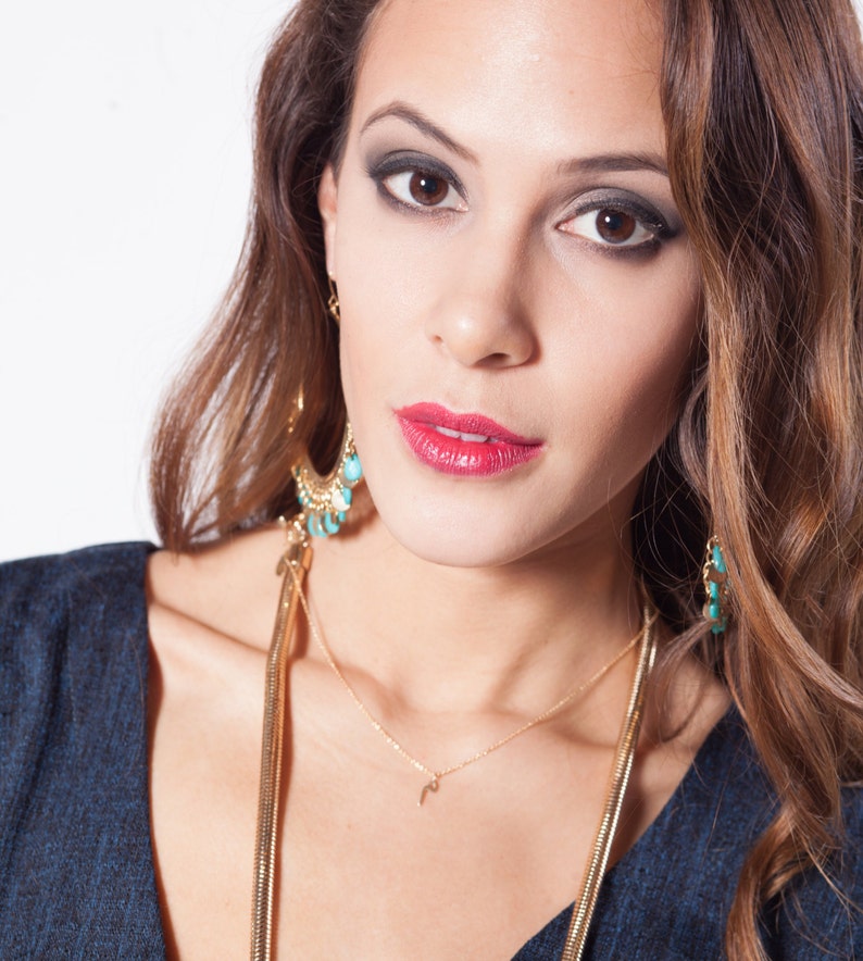 Meem Or M Arabic Letter Necklace Etsy