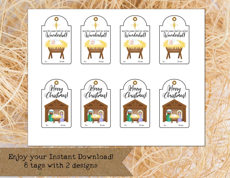 Instant Download Religious Nativity Christmas Gift Tags | Etsy