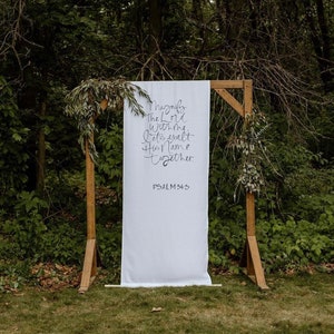 Wedding Fabric Sign, Wedding Ceremony Backdrop