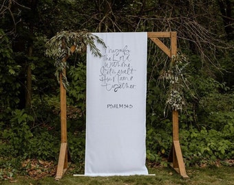 Wedding Fabric Sign, Wedding Ceremony Backdrop