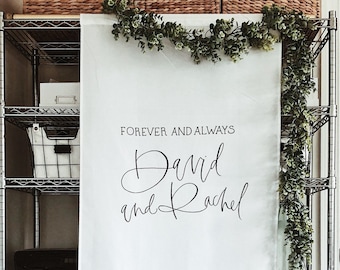 Wedding Fabric Sign, Wedding Ceremony Backdrop