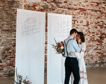 2-Piece Wedding Banner Signage, Wedding Ceremony Sign, Wedding Backdrop