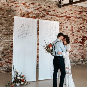 2-Piece Wedding Banner Signage, Wedding Ceremony Sign, Wedding Backdrop