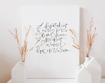 CUSTOM CANVAS 11"x14" Brush Lettering Print, Hand Lettered Watercolor Quote, Calligraphy Print, Custom Calligraphy Verse