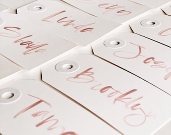 Set of 10 White Calligraphy Gift Tag, Hand Lettered Gift Tag, Wedding Place Card, Wedding Gift Tag, Holiday Gift Tag, Christmas Gift Tag