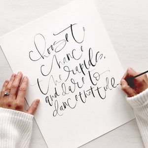 IMPRESIÓN PERSONALIZADA FÍSICA / Impresión con letras de pincel, impresión con acuarela hecha a mano, impresión caligráfica, verso caligráfico personalizado