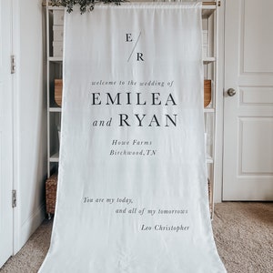 CUSTOM PRINTED Wedding Fabric Signage, Wedding Ceremony Backdrop, Seating Chart, Welcome Sign