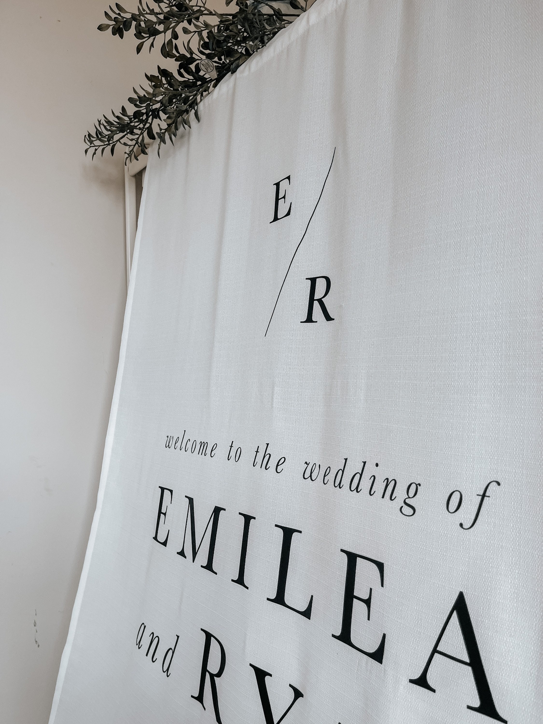 CUSTOM PRINTED Wedding Fabric Signage, Wedding Ceremony Backdrop ...