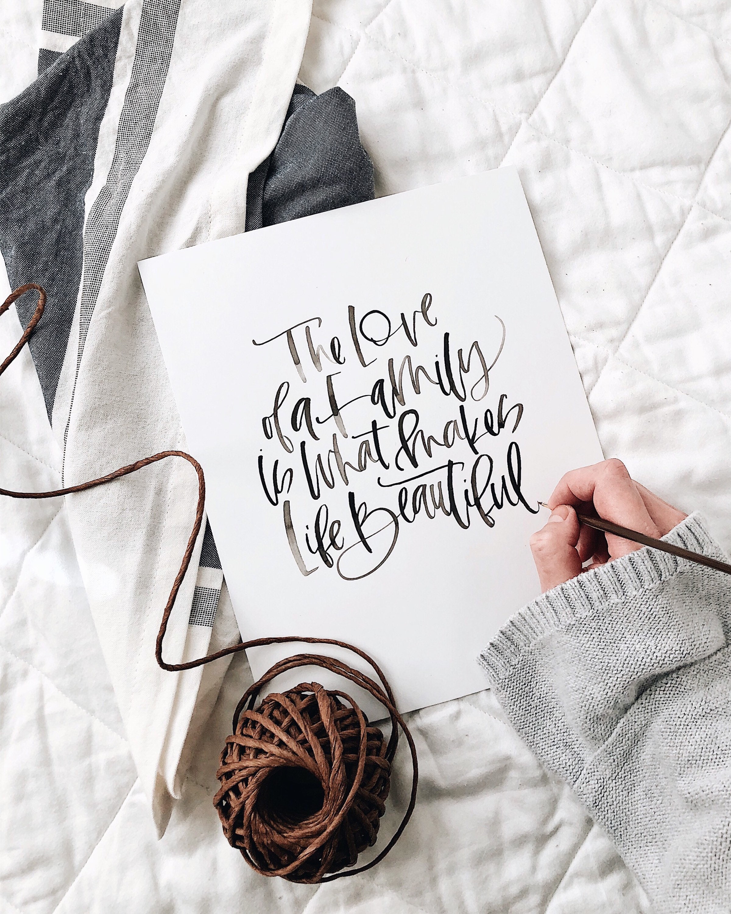 PHYSICAL CUSTOM PRINT Hand Lettered Watercolor Print Calligraphy