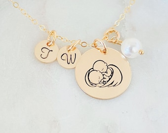 Collar De Pérdida De Gemelos, Regalo Madre De Ángeles, Joyas De Ala De Ángel, Alas Personalizadas, Pérdida Infantil, Collar Conmemorativo, Regalo Conmemorativo