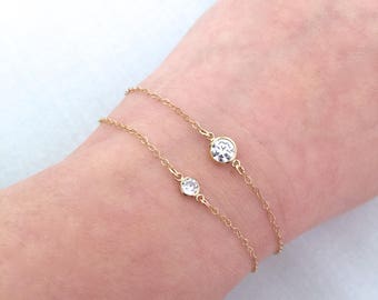 Mother Baby Matching Bracelet, Mom and Daughter Bracelet, Mother and Daughter, CZ Bracelet, Crystal Bracelet, Set of Two, Mother's Day