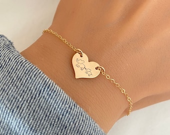 Pulsera de elefante personalizada con piedra de nacimiento, regalo para mamá, joyería para mamá, regalo para el día de la madre, mamá elefante, regalo para nueva mamá, madre e hija