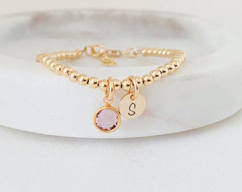 Benutzerdefinierte Baby erste Armband, Rose Gold Schmuck, Kleinkind Schmuck, kleine Mädchen Armband, neue Mutter Geschenk, Geburtstagsgeschenk, Sweet 16 Geschenk