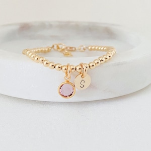 Custom Baby First Bracelet, Rose Gold Jewelry, Toddler Jewelry, Little Girl Bracelet, New Mom Gift, Birthday Gift, Sweet 16 Gift