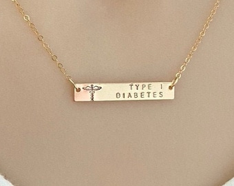 Simple Allergy Necklace, Medical Alert Jewelry, Diabetes Necklace, Women Medical ID, Kids Allergies Necklace