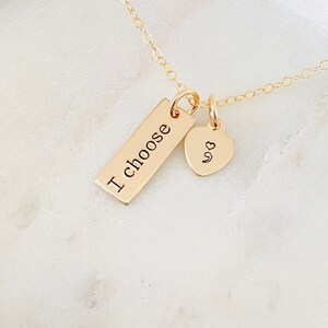 Colar de ponto e vírgula personalizado, joias de sobrevivente, presente de conscientização sobre saúde mental, joias de amor próprio, eu escolho, fique forte, colar de recuperação