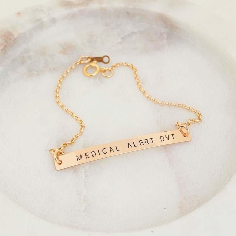 Type 1 Diabetes Bracelet, Rose Gold Medical ID Bracelet, Allergy Bracelet, Medical Alert, Dainty Medical ID for Her, Women Medical ID image 5