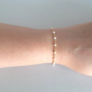 Bridesmaid Freshwater Pearl Bracelet, Tiny Pearl Bracelet,Gold Filled, Brides Bracelet, Minimalist Bracelet,Delicate Bracelet,Child Bracelet