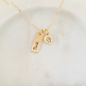 Custom Pet Necklace, Paw Print Necklace, Pet Remembrance Gift, Dog Necklace, Cat Necklace, Pet Loss Necklace, Pet Memorial, StampedEve image 2