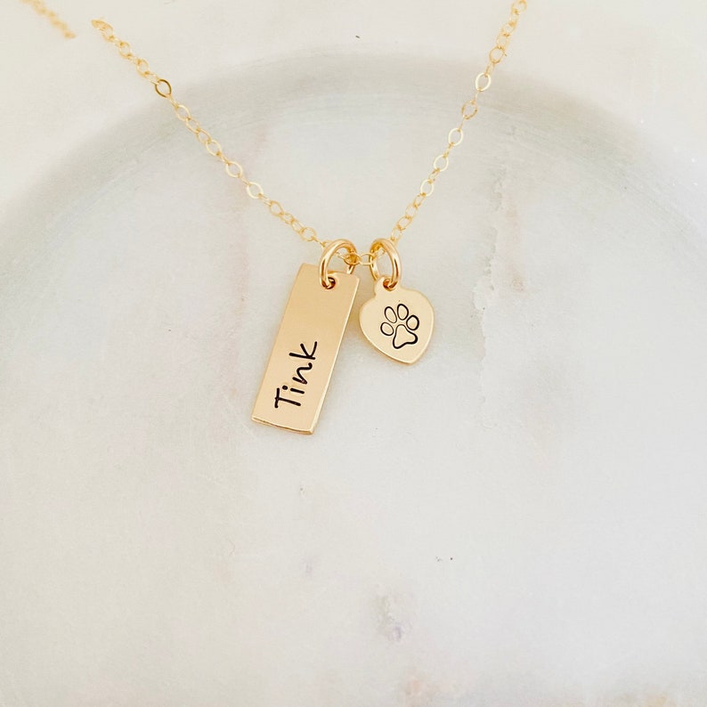 Custom Pet Necklace, Paw Print Necklace, Pet Remembrance Gift, Dog Necklace, Cat Necklace, Pet Loss Necklace, Pet Memorial, StampedEve image 2