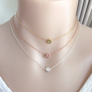 Double Sided Personalized Dot Choker Necklace, Initial Coin, Disc Necklace, Monogram Necklace, Choker Necklace, Dainty Choker, Sister Gift