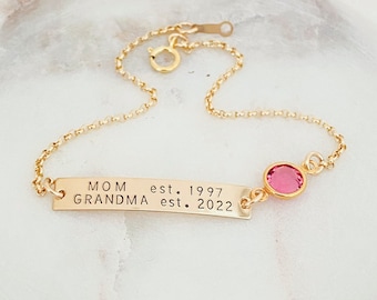 Personalised Grandma Bracelet, Grandmother Gift, Mother's Day Gift, Gift for Mom, Mum Jewelry, Pregnancy Announcement Gift, Birthday Gift