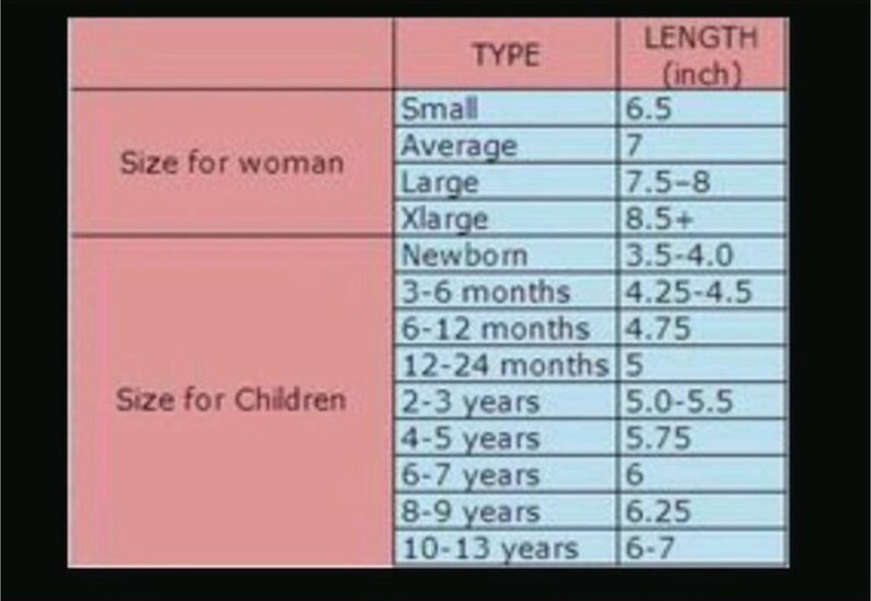 Puede incluir: Un gr&aacute;fico que muestra la longitud recomendada en pulgadas para diferentes tallas de ropa para mujeres y ni&ntilde;os. El gr&aacute;fico incluye tallas para peque&ntilde;a, mediana, grande y extra grande para mujeres, y tallas para reci&eacute;n nacido, 3-6 meses, 6-12 meses, 12-24 meses, 2-3 a&ntilde;os, 4-5 a&ntilde;os, 6-7 a&ntilde;os, 8-9 a&ntilde;os y 10-13 a&ntilde;os para ni&ntilde;os.