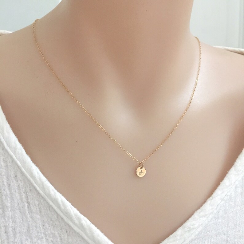 Tiny Initial Sign Language Necklace ASL Jewelry Letter Etsy